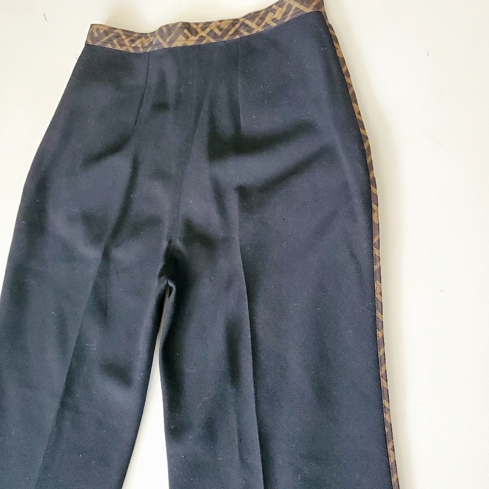 Fendi Zucca Monogram Trim Trousers - Picture 9 of 10